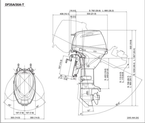 Suzuki 30 HP Outboard Motor DF30ATLW5