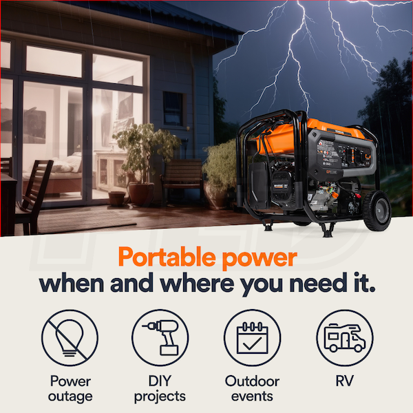Generac GP8000E 10000 / 8000-Watt Portable Generator