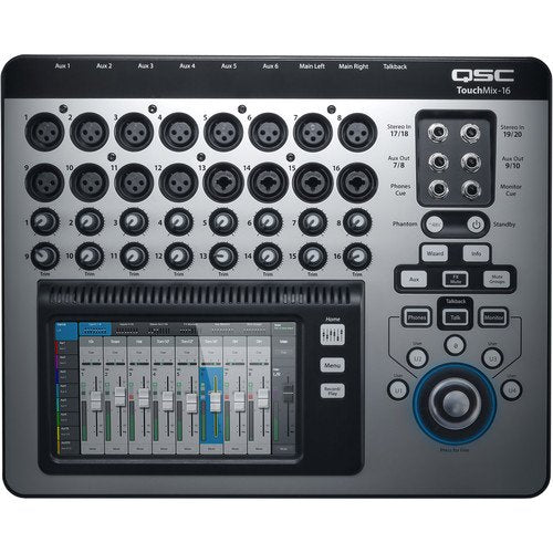 QSC TouchMix-16 Compact Digital Mixer with Watertight Road Case Kit