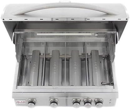 Blaze 32 Inch 4-Burner LTE Gas Grill with Rear Burner and Built-in Lighting System