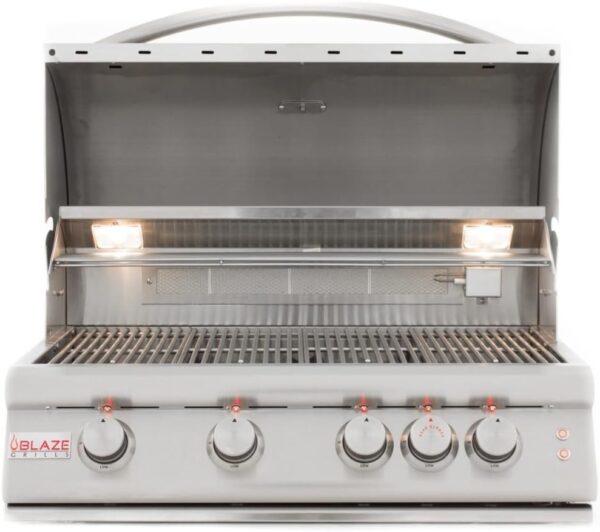 Blaze 32 Inch 4-Burner LTE Gas Grill with Rear Burner and Built-in Lighting System