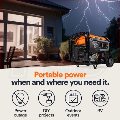 Generac GP8000E 10000 / 8000-Watt Portable Generator