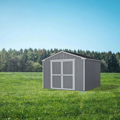 Professionally Installed Princeton 10 Ft. X 10 Ft. Outdoor Wood Storage Shed with Driftwood Grey Shingles (100 Sq. Ft.)