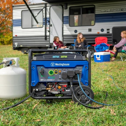 Westinghouse 4650 Peak Watt Dual Fuel Portable Generator, Remote Electric Start, RV Ready Outlet