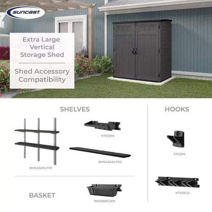 70.5 In. X 44.25 In. X 77.5 In. Extra Large Plastic Vertical Shed
